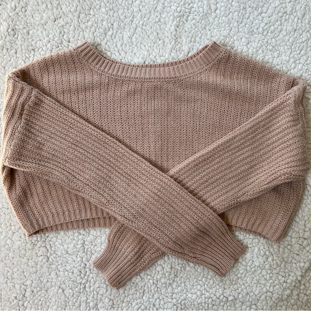 Ardene Pink Cropped Boxy  Sweater